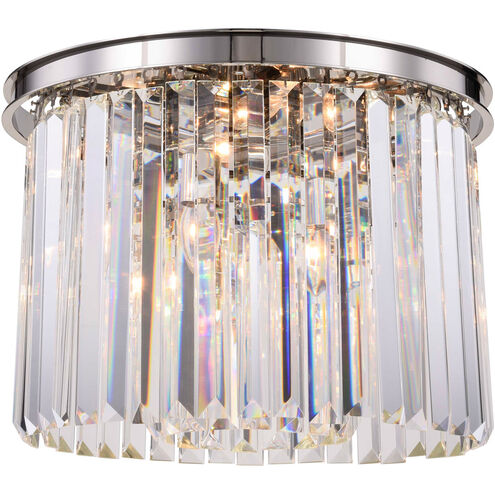 Sydney 6 Light 20 inch Polished nickel Flush Mount Ceiling Light in Clear, Urban Classic