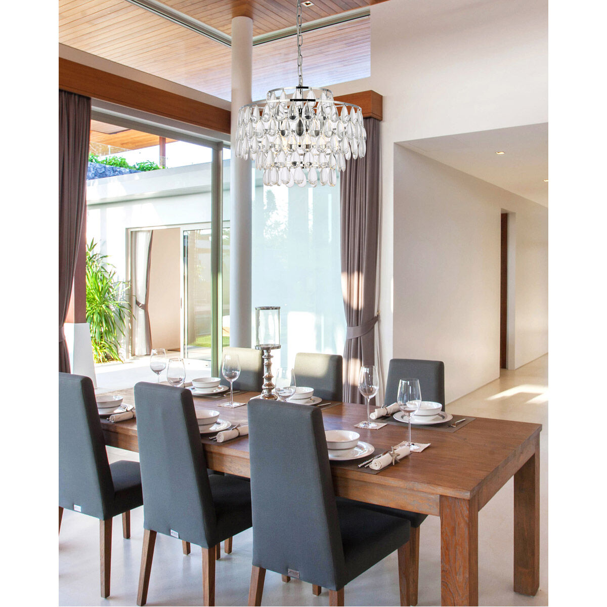 Mila 5 Light 18 inch Chrome Pendant Ceiling Light