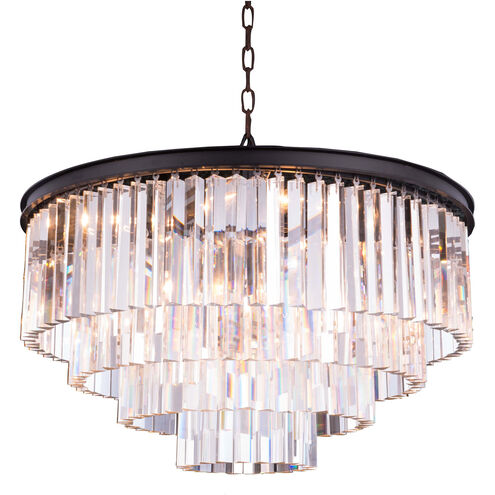 Sydney 8 Light 32 inch Matte Black Pendant Ceiling Light in Clear, Urban Classic