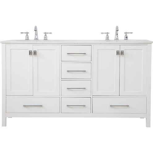 Irene 60 X 22 X 34 inch White Vanity Sink Set