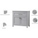 Adian Grey Bathroom Storage Cabinet