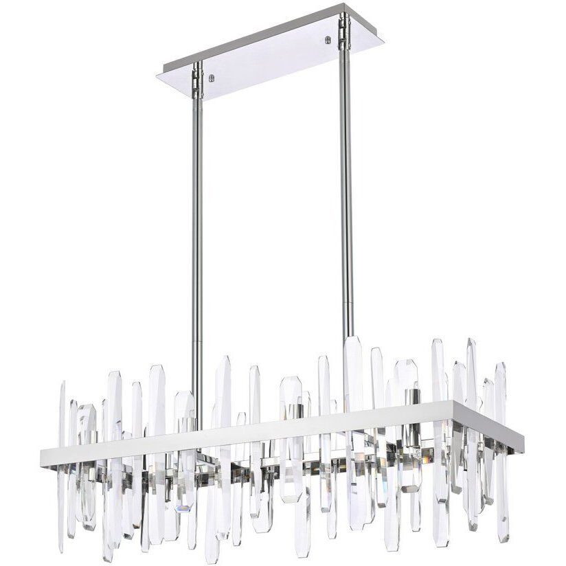 Serena 16 Light 30 inch Chrome Linear Chandelier Ceiling Light