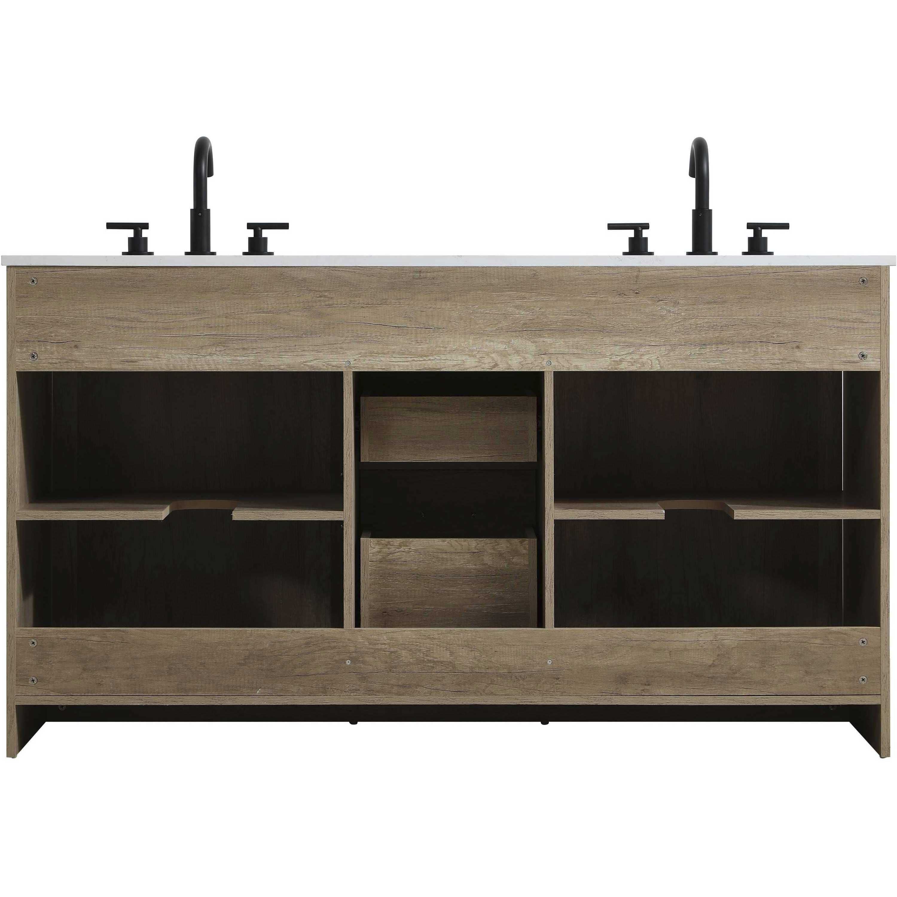 Austin 60 X 34 inch Natural Oak Bathroom Vanity Cabinet