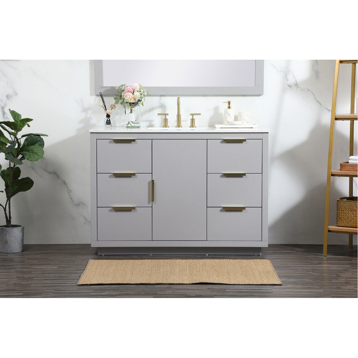 Blake 48 X 22 X 34 inch Grey Vanity Sink Set