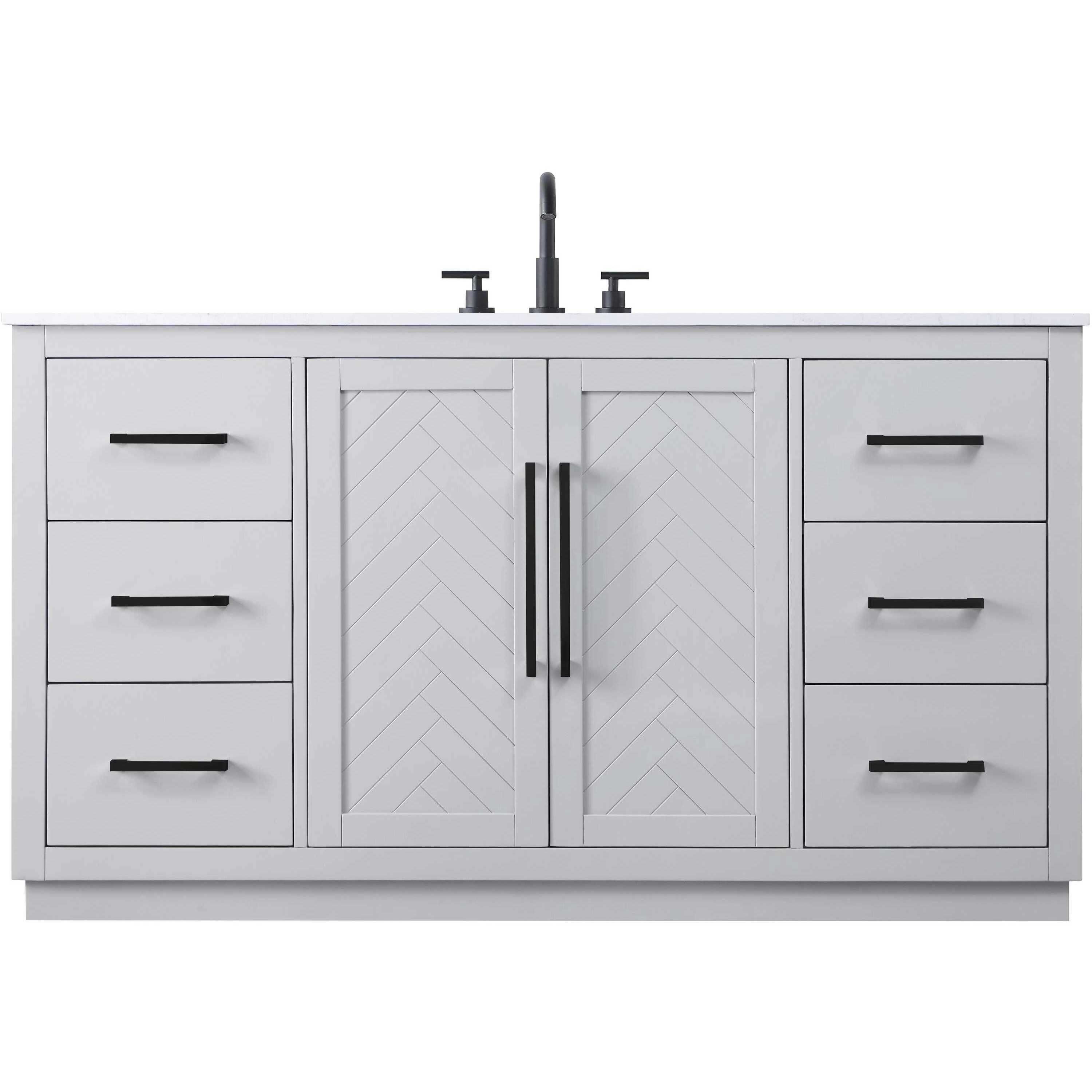 Chase 60 X 34 inch Grey Bathroom Vanity Cabinet