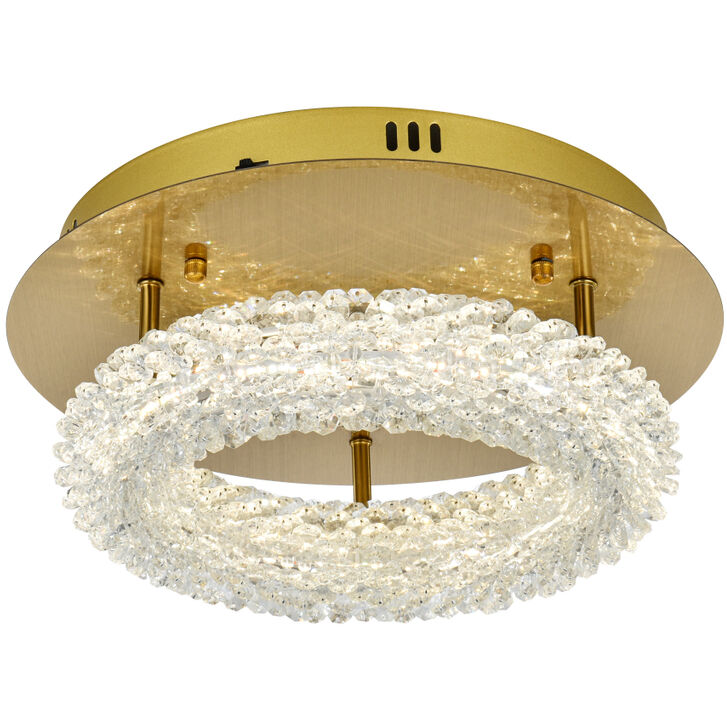 Bowen 1 Light 14 inch Satin Gold Flush Mount Ceiling Light