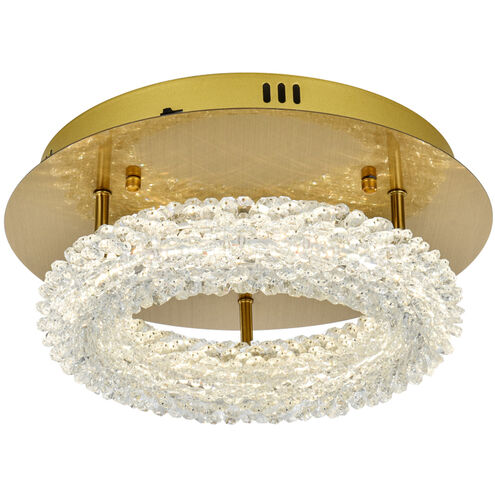 Bowen 1 Light 14 inch Satin Gold Flush Mount Ceiling Light