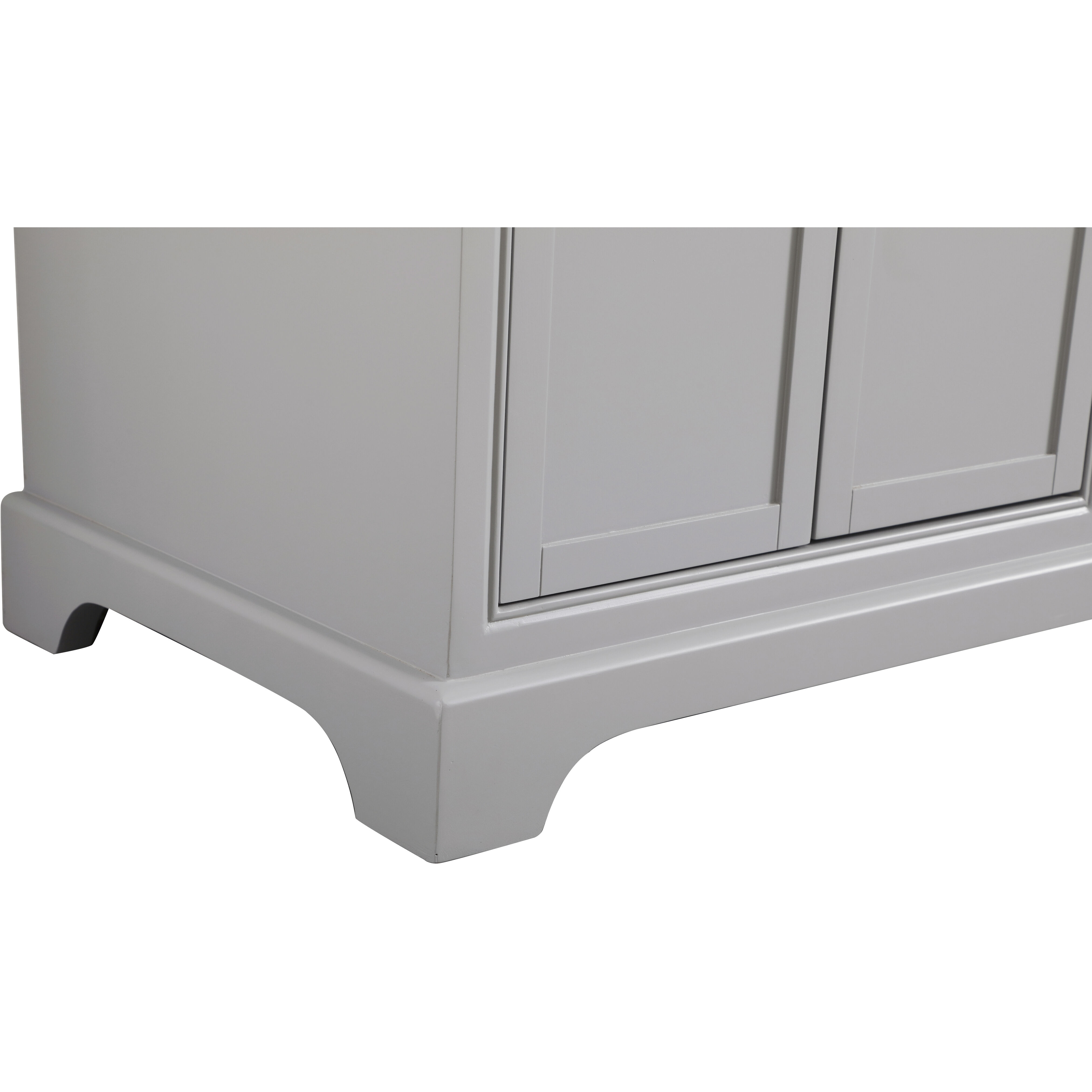 Americana 60 X 35 inch Light Grey with Carrara White Marble Vanity Set in Gray