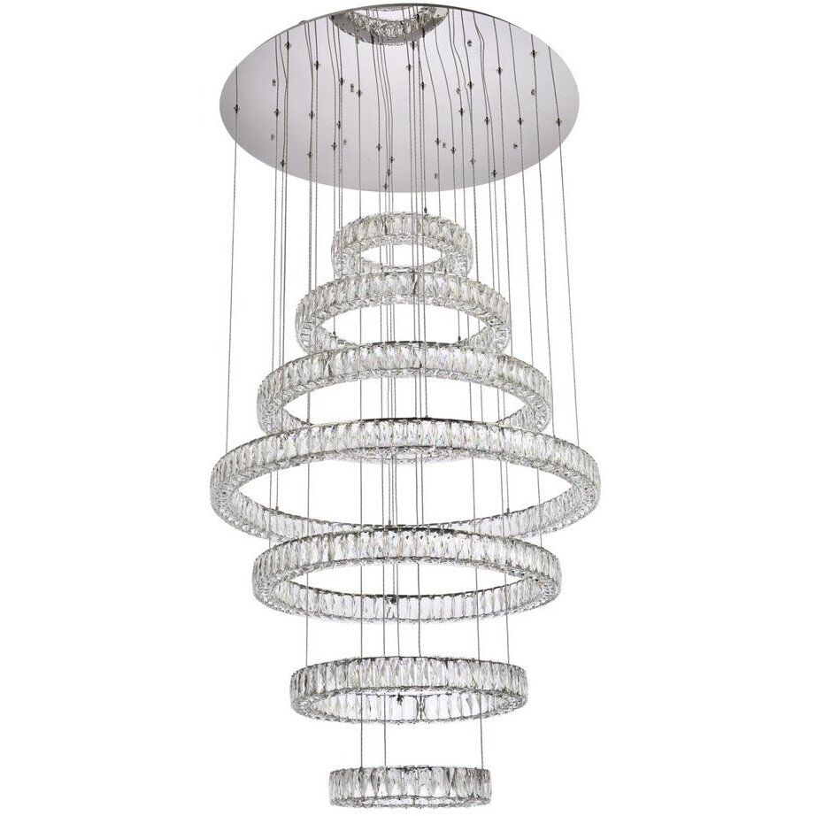 Monroe 7 Light 40 inch Chrome Chandelier Ceiling Light