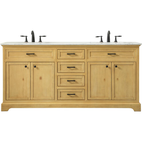 Americana 72 X 22 X 35 inch Natural Wood Vanity Sink Set