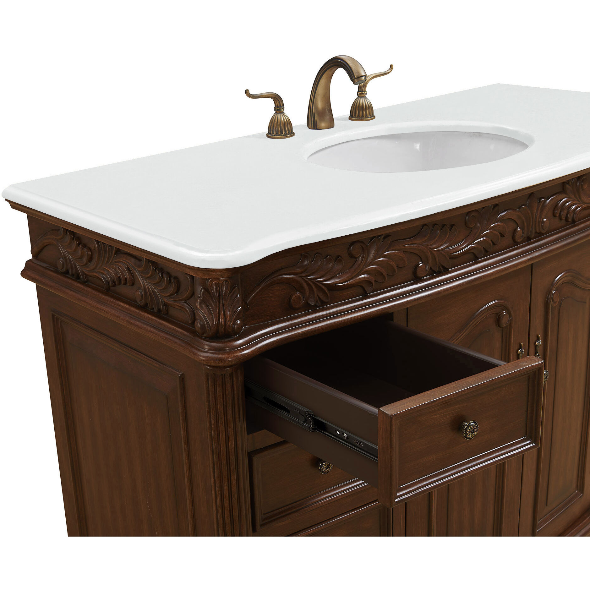 Bordeaux 48 X 22 X 36 inch Brown Vanity Sink Set