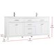 Lewis 72 X 22 X 34 inch White Vanity Sink Set