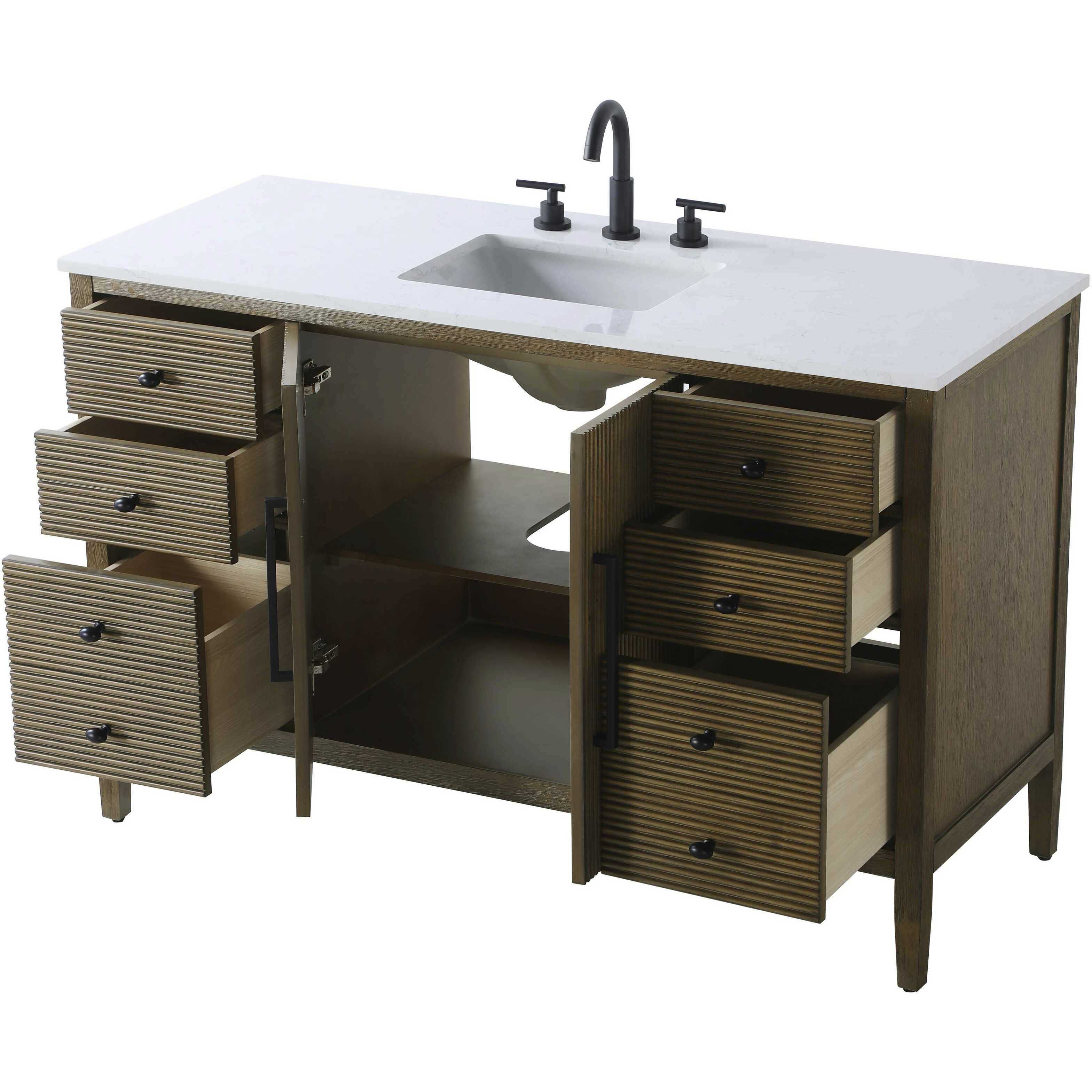 Blakely 54 X 34 inch Hazel Oak Bathroom Vanity Cabinet