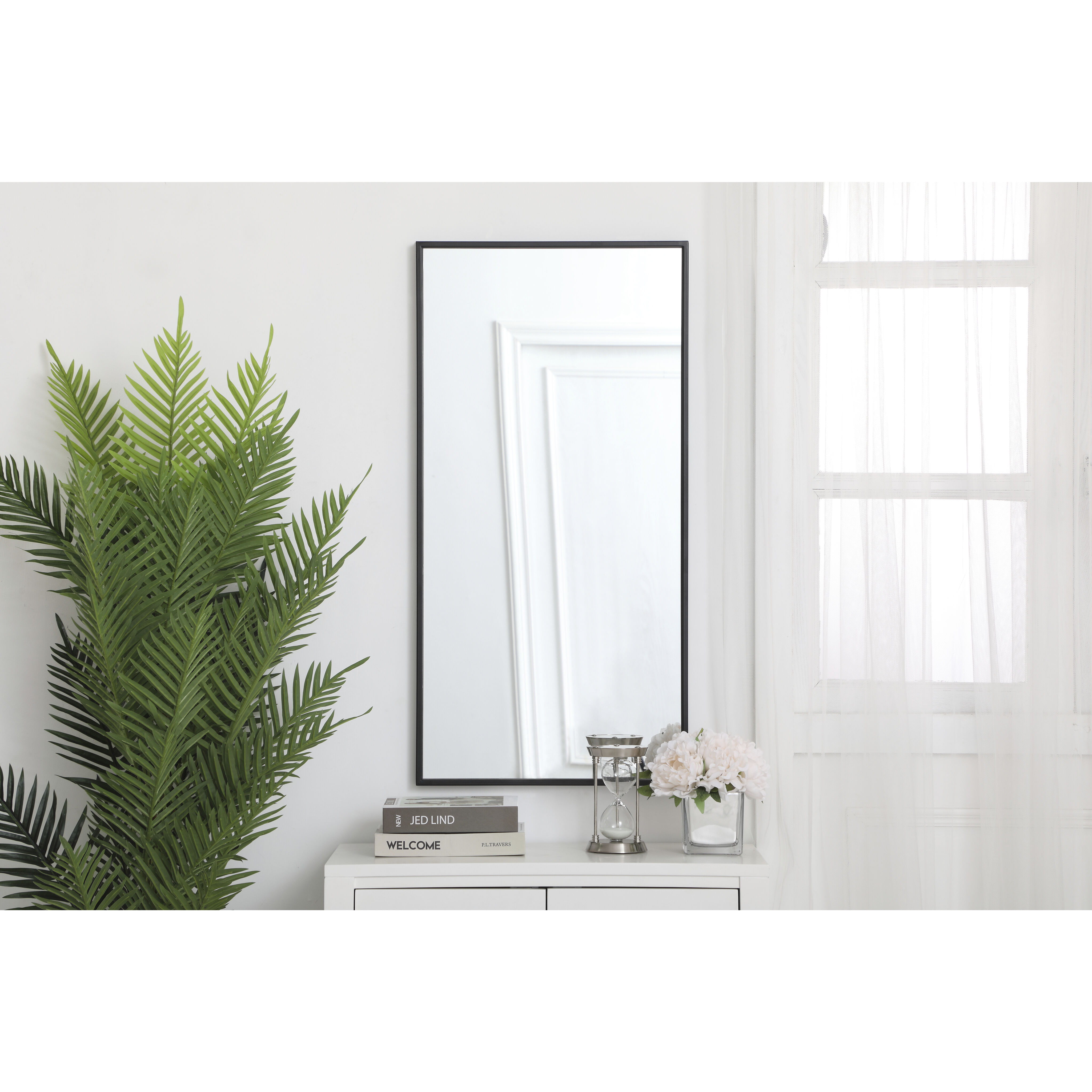 Monet 36 X 18 inch Black Wall Mirror