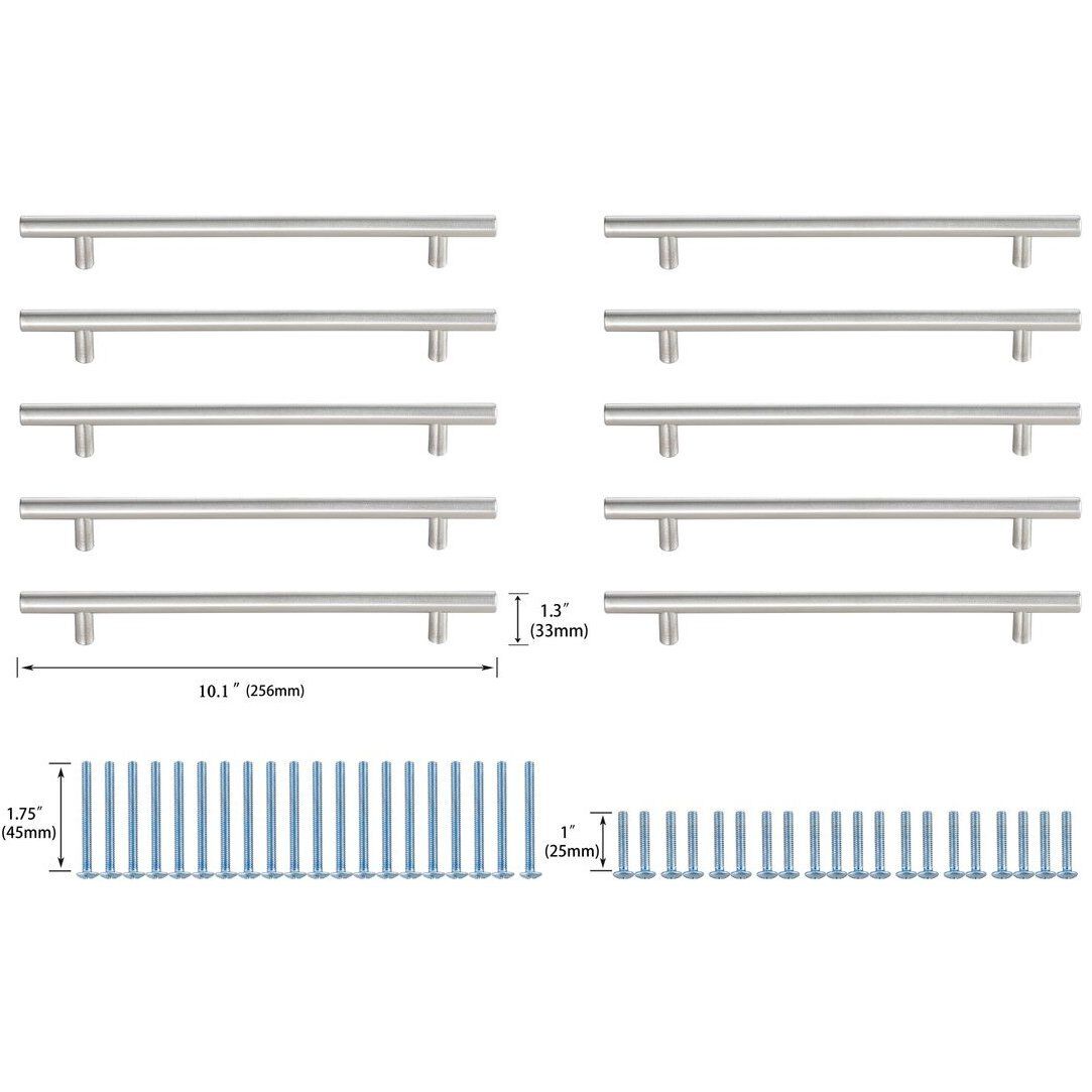 Quinn Brushed Nickel Hardware Drawer Pull, Set of 10
