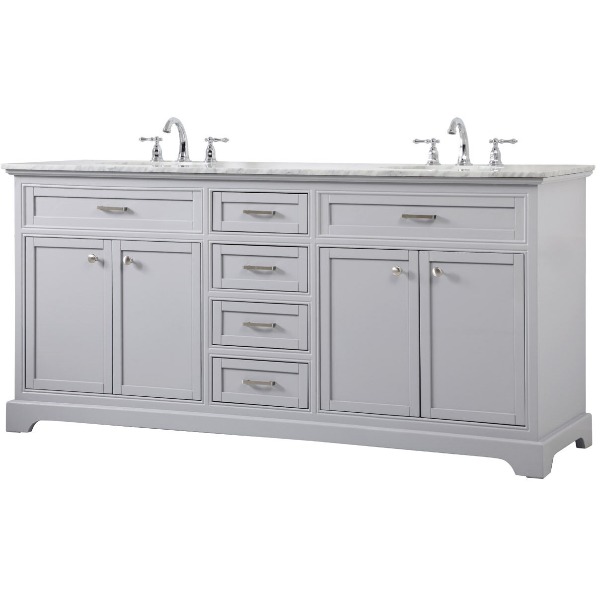 Americana 72 X 21.5 X 35 inch Grey Vanity Sink Set in Gray