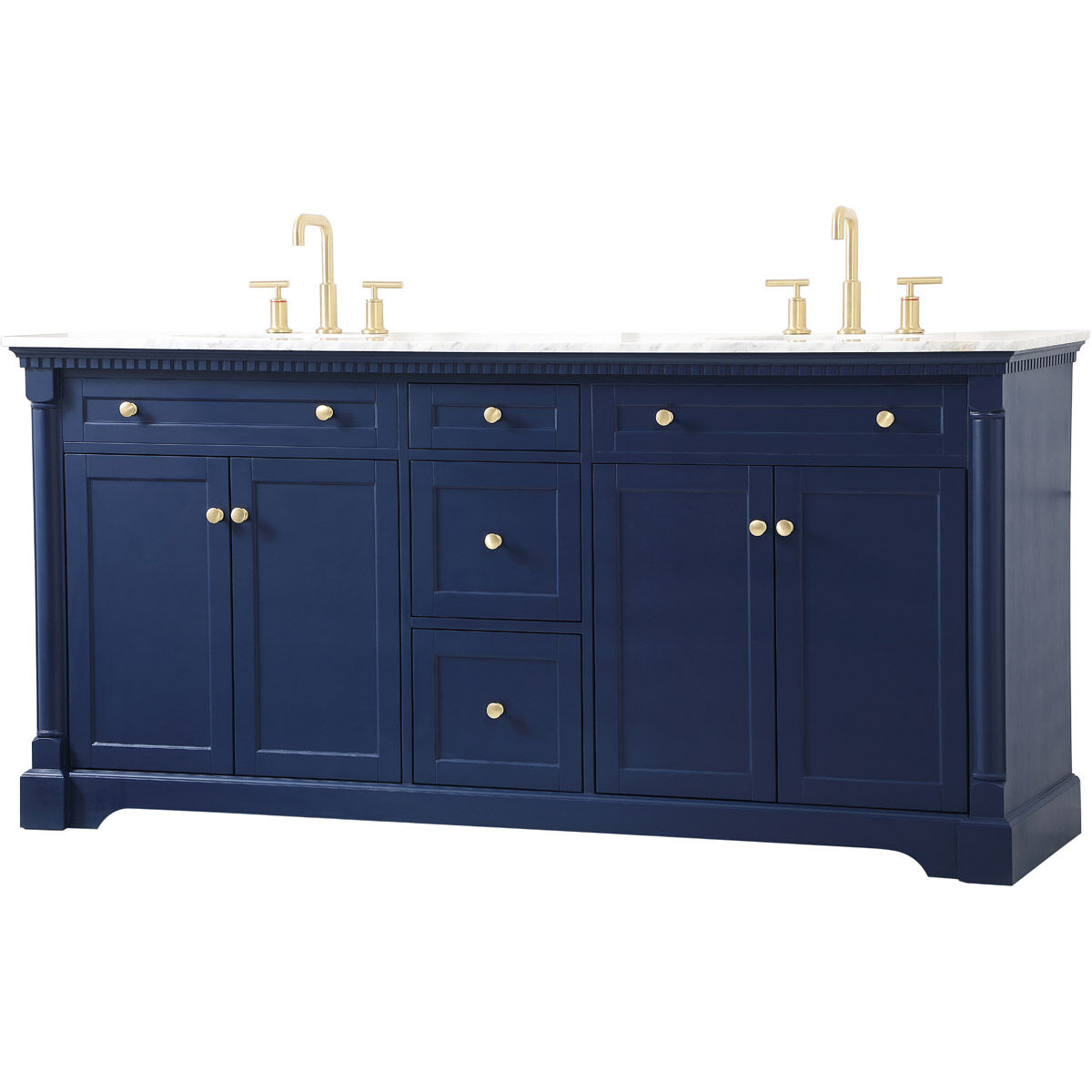 Clarence 72 X 21.5 X 35 inch Blue Vanity Sink Set