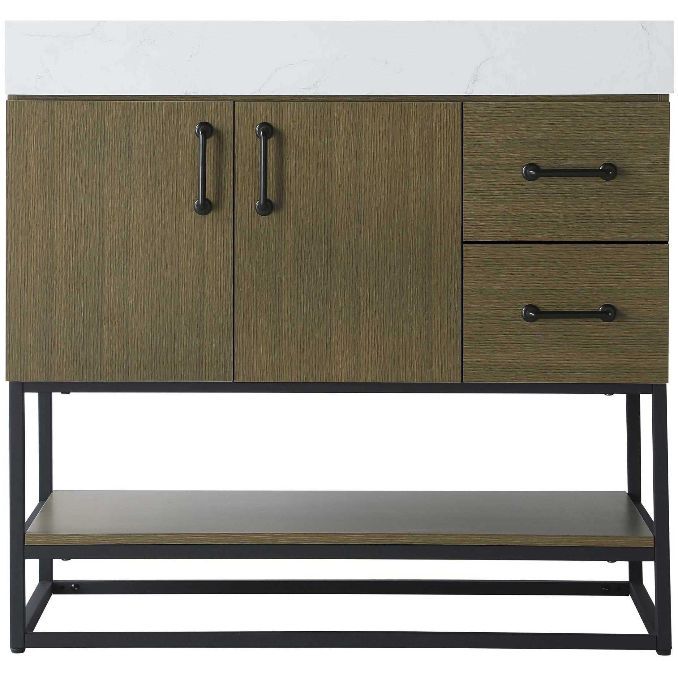 Caroline 36 X 34 inch Chestnut Brown Bathroom Vanity Cabinet