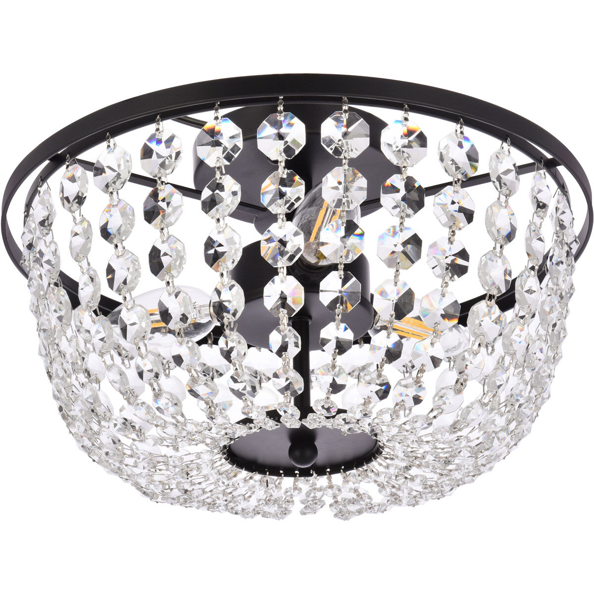 Cora 3 Light 13 inch Black Flush Mount Ceiling Light 