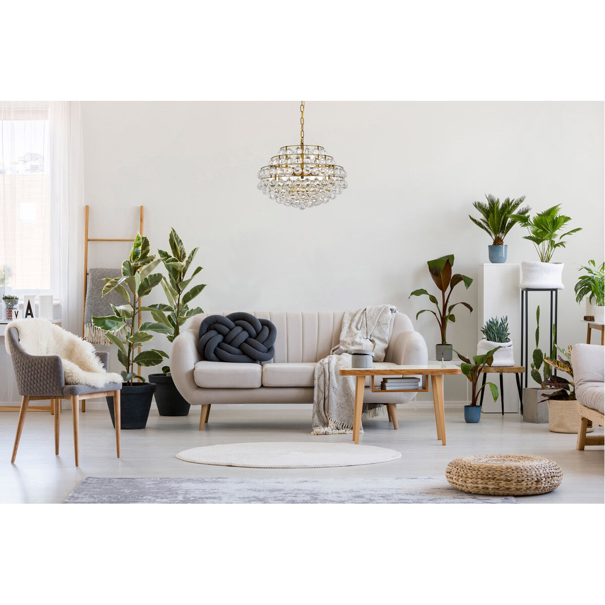 Savannah 5 Light 20 inch Brass Pendant Ceiling Light