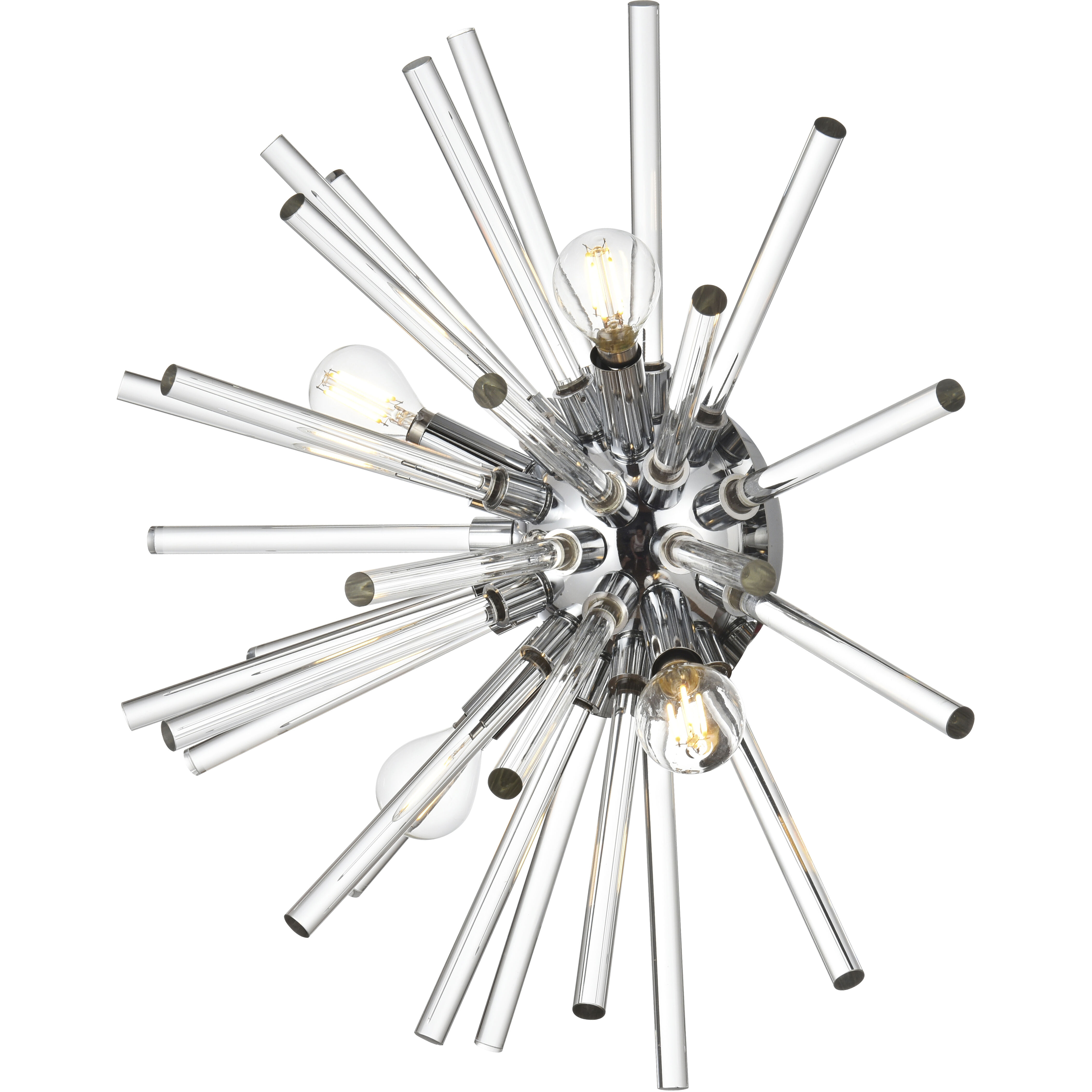 Sienna 4 Light 18 inch Chrome Wall Sconce Wall Light, can be Flush Mounted