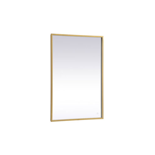 Pier 30 X 27 inch Brass LED Mirror