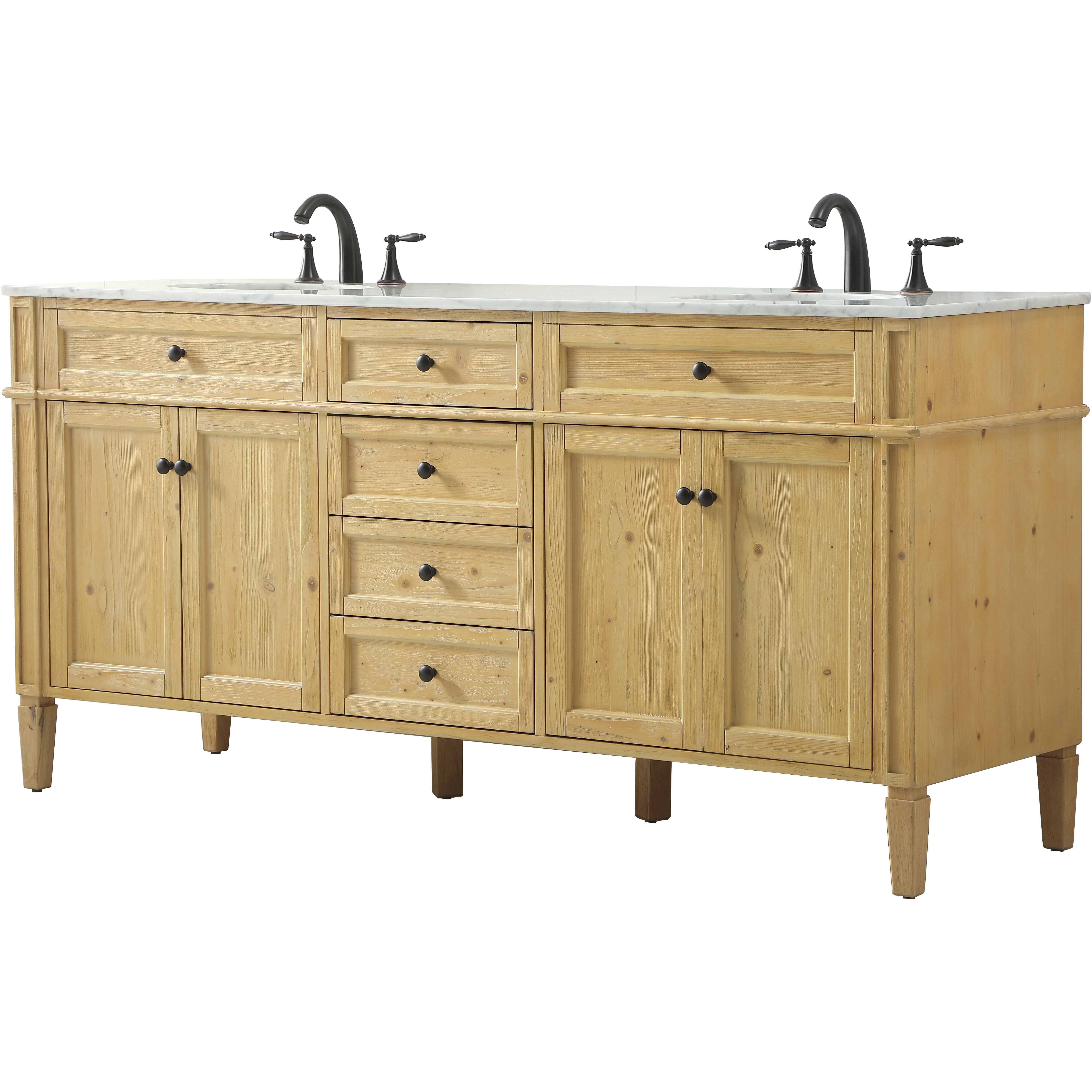 Park Avenue 72 X 21.5 X 35 inch Natural Wood Vanity Sink Set