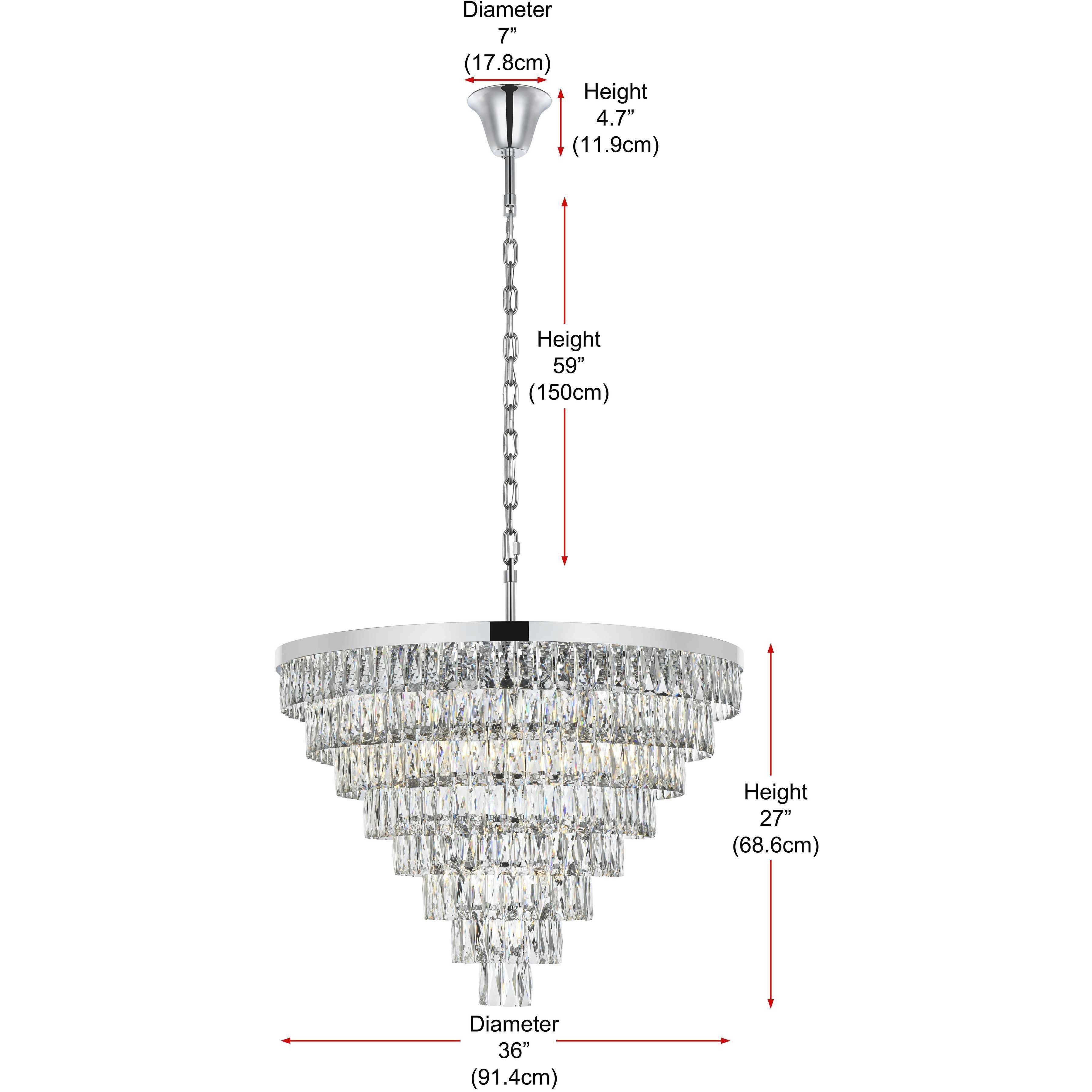 Josephine 29 Light 36 inch Chrome Chandelier Ceiling Light