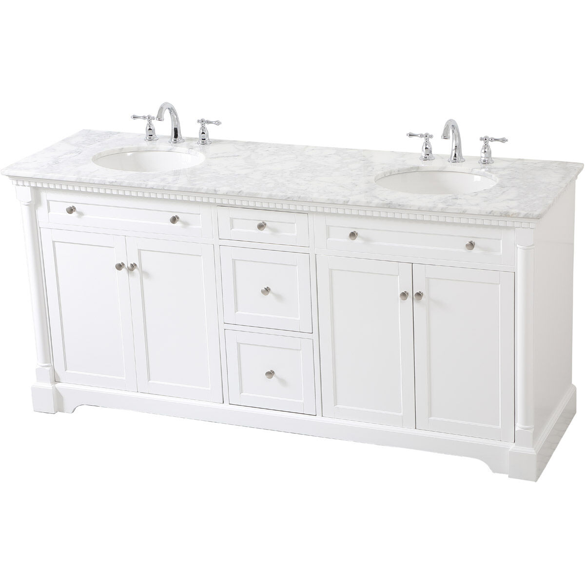 Clarence 72 X 22 X 35 inch White Vanity Sink Set