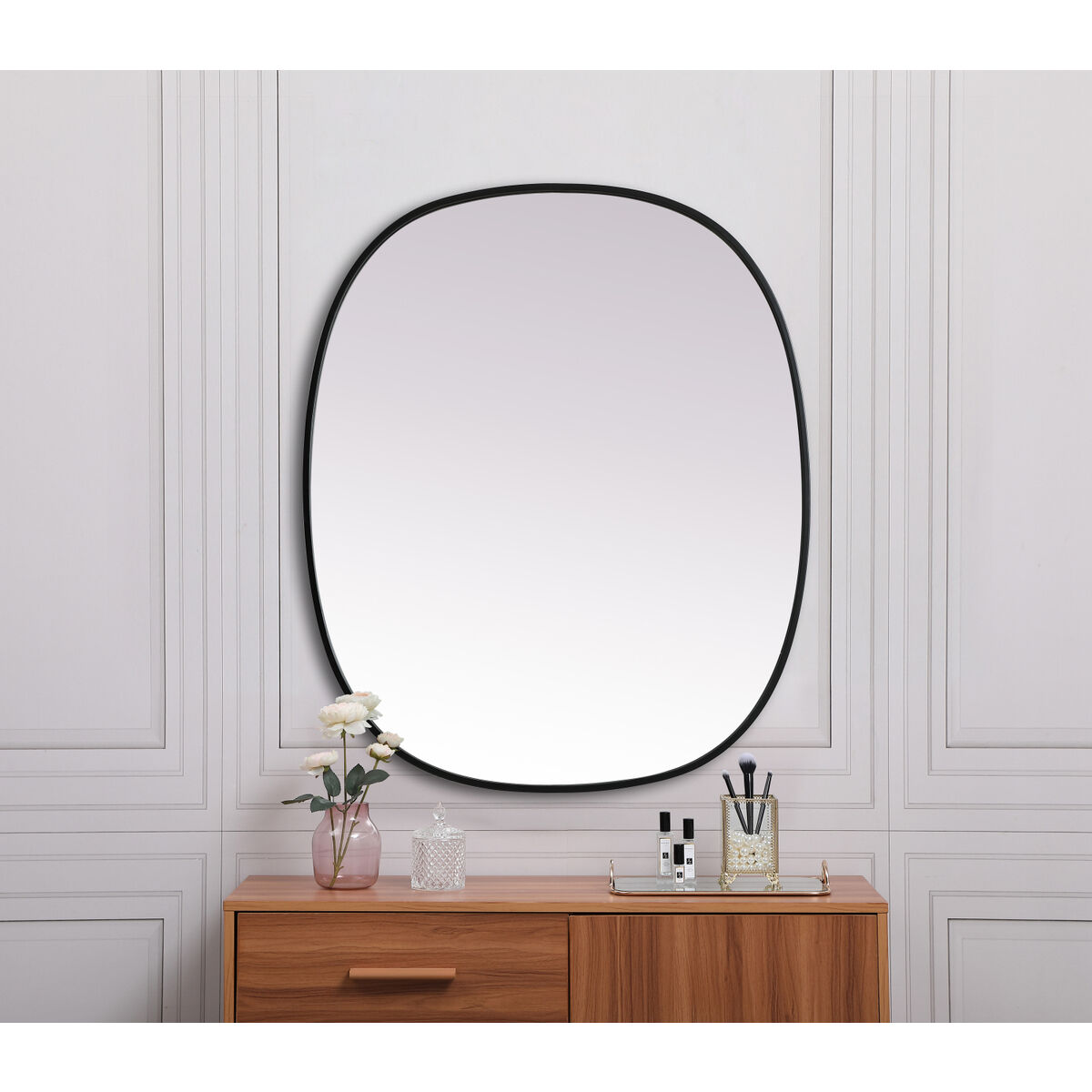 Brynn 36 X 30 inch Black Mirror in 30 x 36