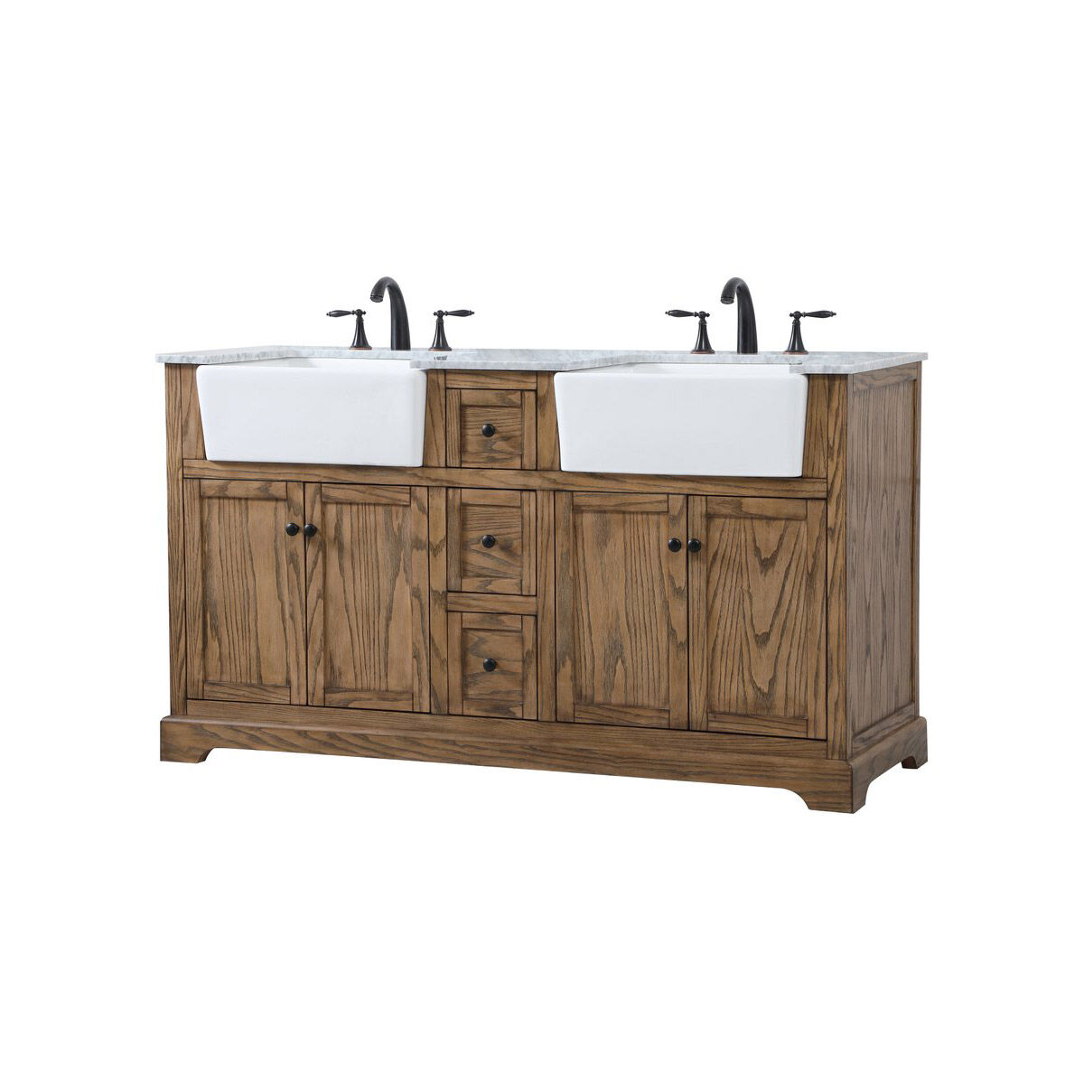 Franklin 60 X 22 X 35 inch Driftwood Bathroom Vanity Cabinet