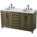 Alina 60 X 34 inch Hazel Oak Bathroom Vanity Cabinet