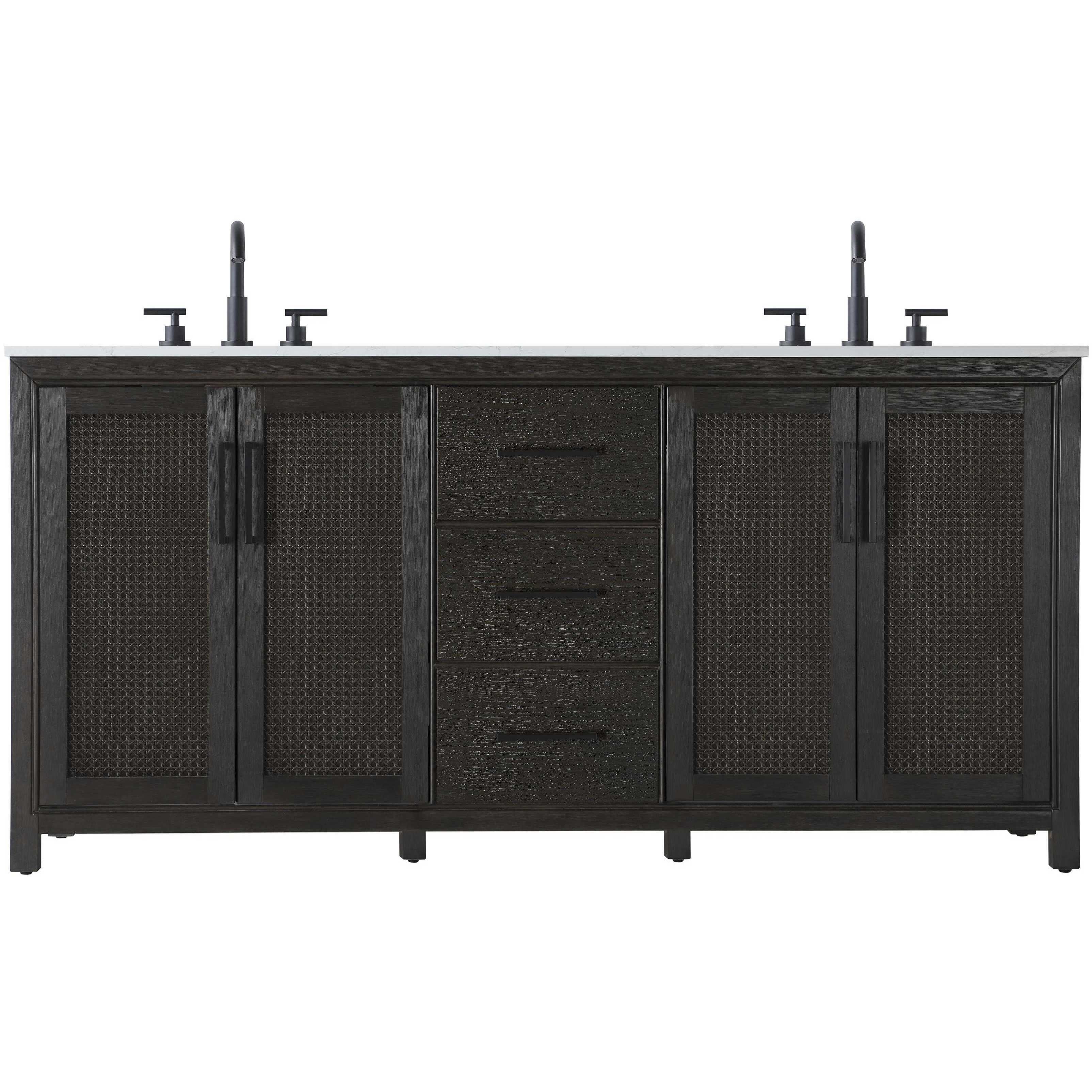 Alina 72 X 34 inch Chocolate Oak Bathroom Vanity Cabinet