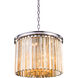 Sydney 6 Light 20 inch Polished Nickel Pendant Ceiling Light in Golden Teak, Urban Classic