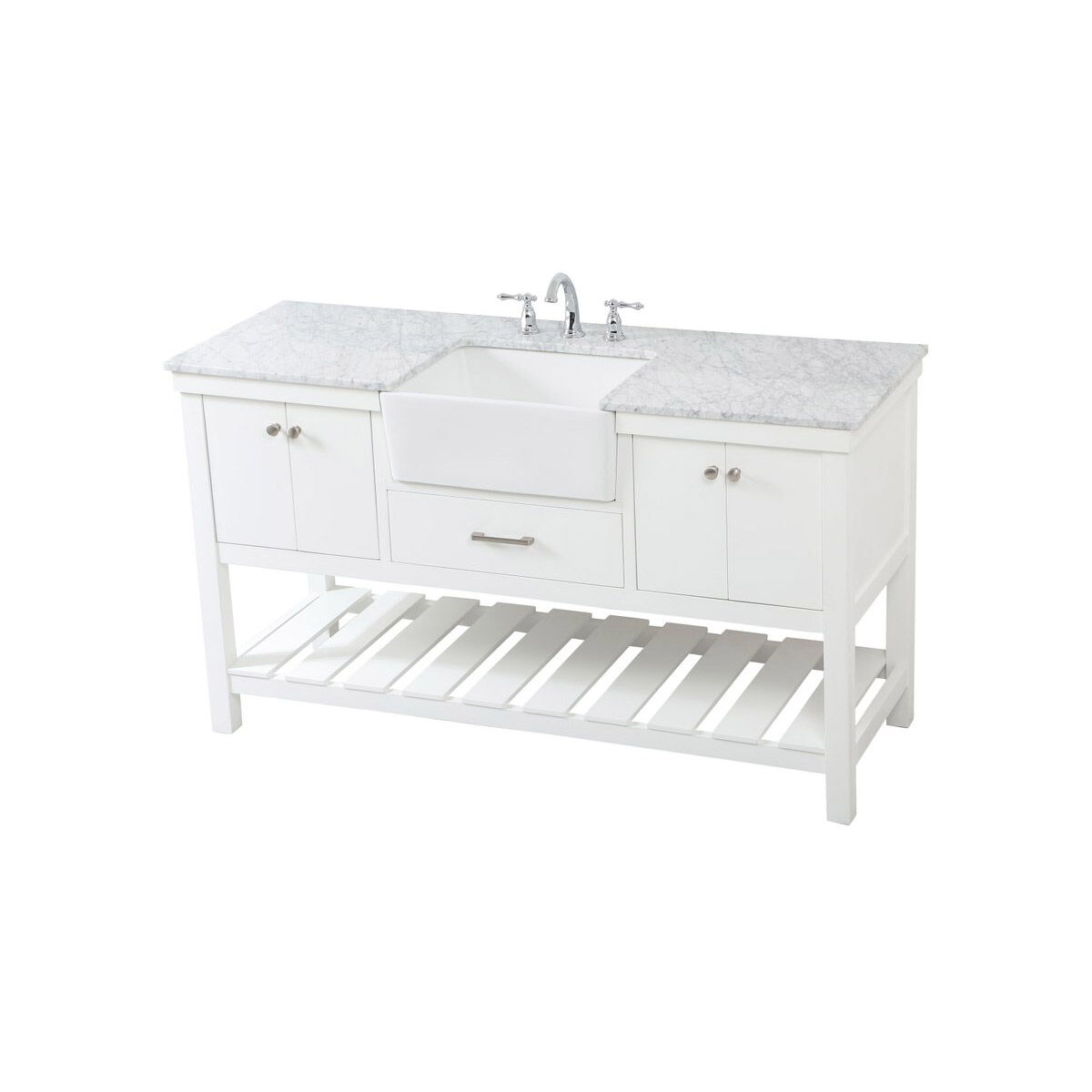 Clement 60 X 22 X 34 inch White Bathroom Vanity Cabinet