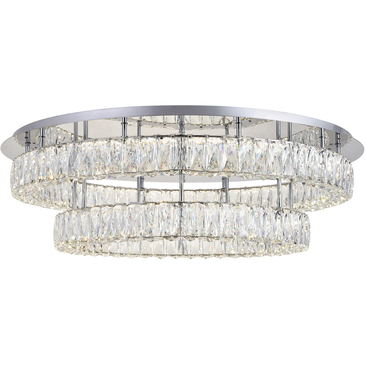 Monroe LED 34 inch Chrome Flush Mount Ceiling Light