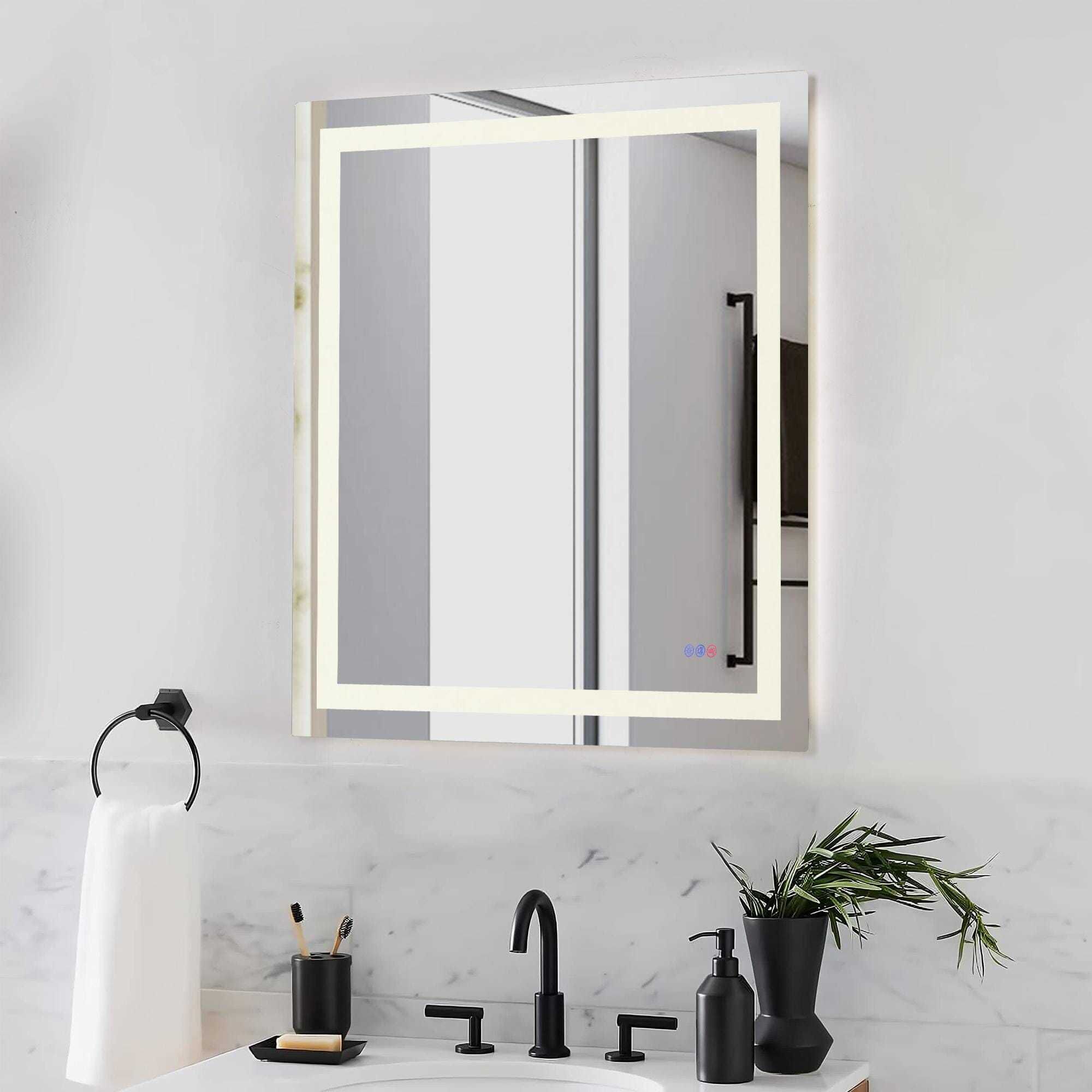 Riven 40 X 36 inch White LED Mirror