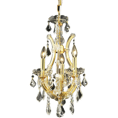 Maria Theresa 4 Light 12 inch Gold Pendant Ceiling Light in Clear, Royal Cut