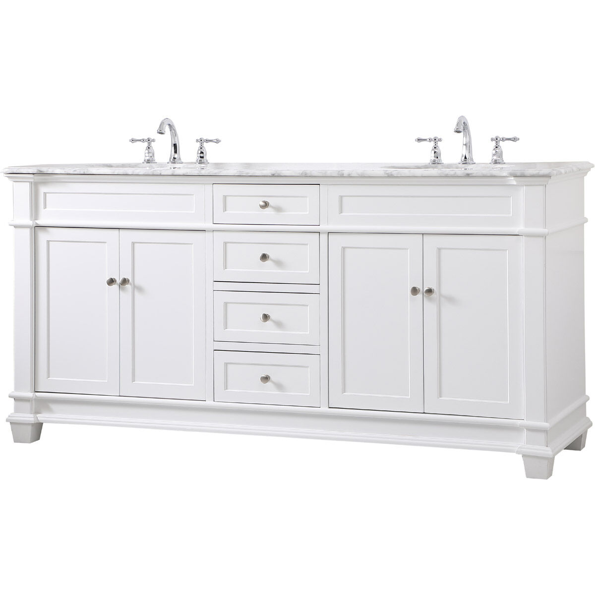 Wesley 72 X 22 X 35 inch White Vanity Sink Set