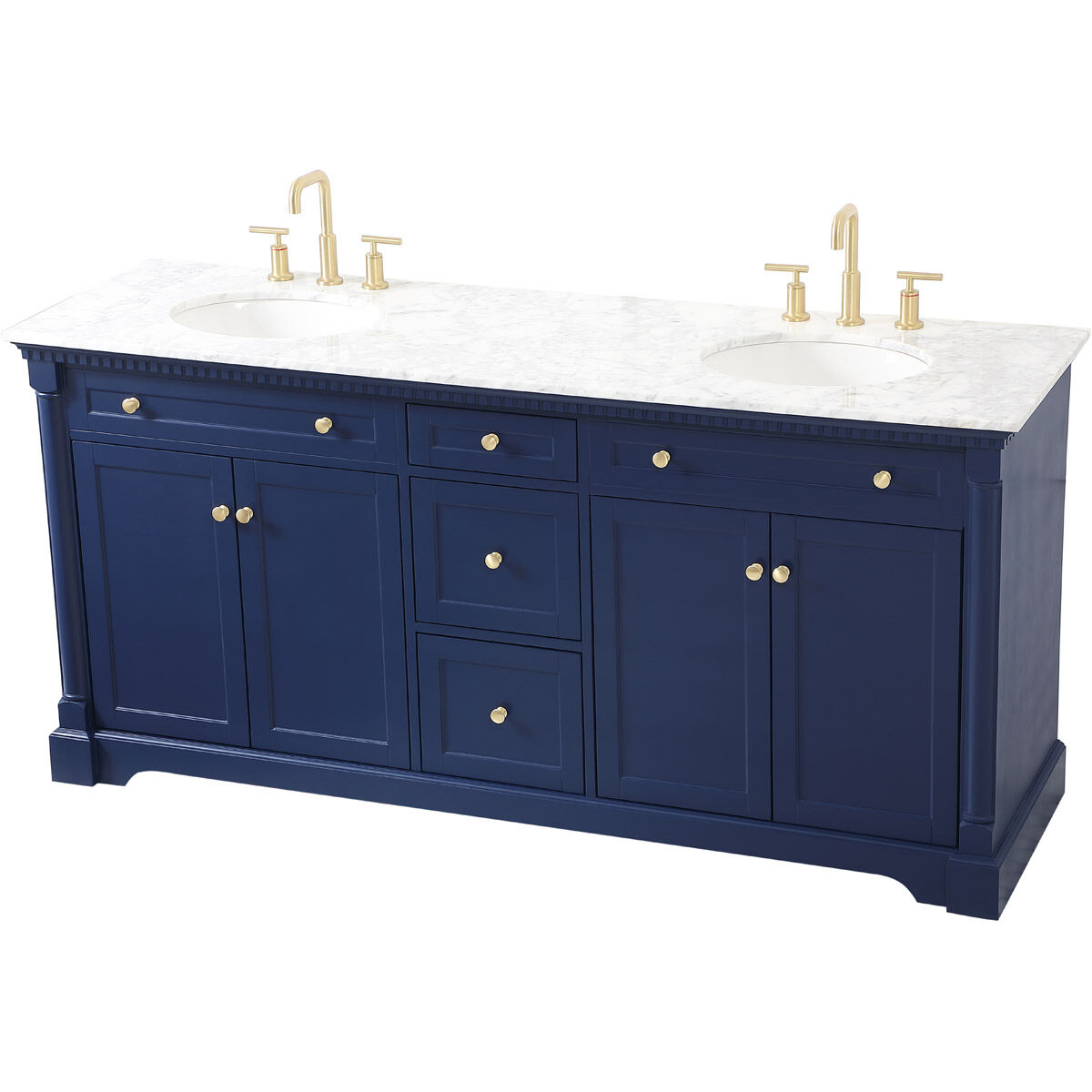 Clarence 72 X 21.5 X 35 inch Blue Vanity Sink Set