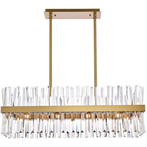 Serephina 20 Light 36 inch Satin Gold Linear Chandelier Ceiling Light