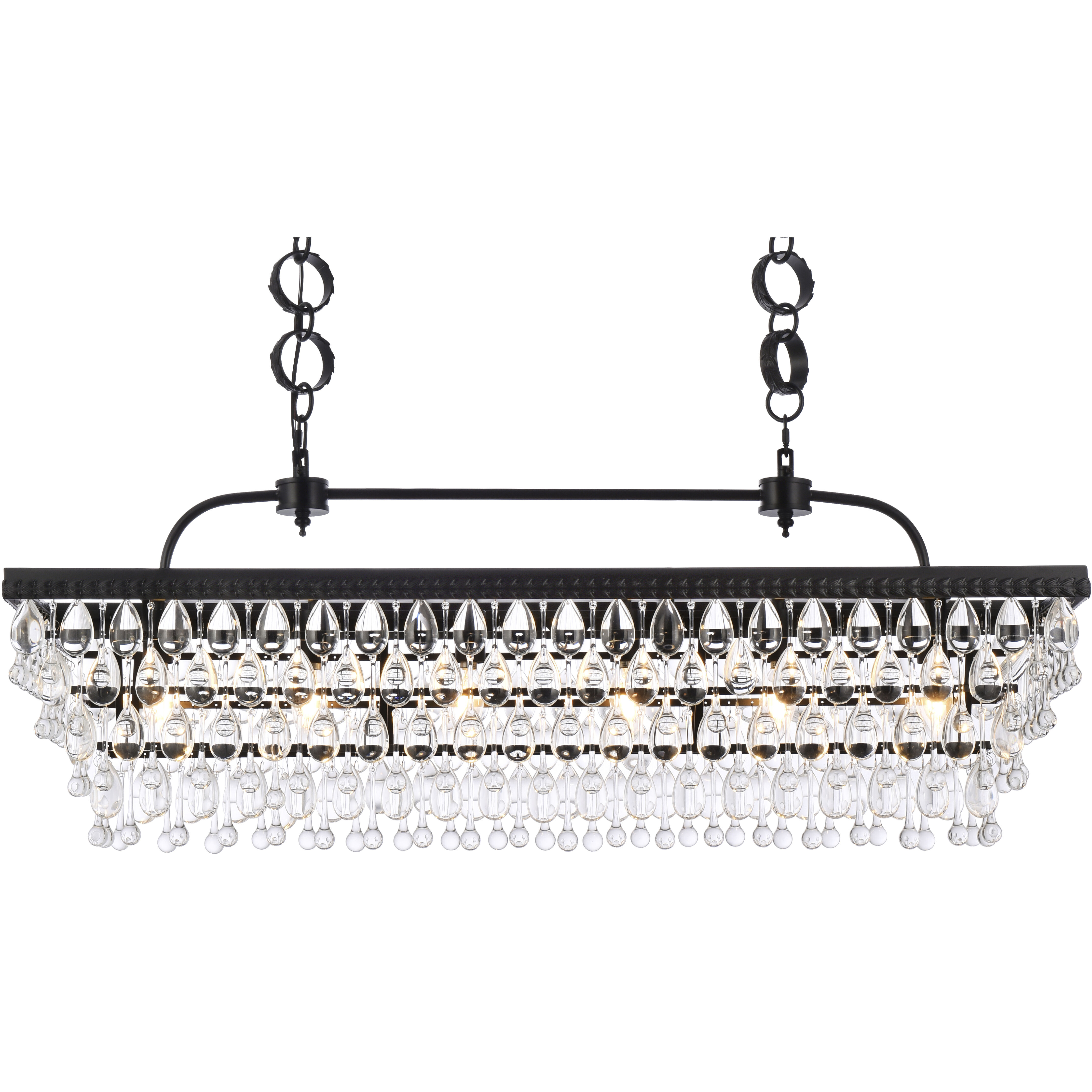 Nordic 6 Light 40 inch Black Linear Pendant Ceiling Light
