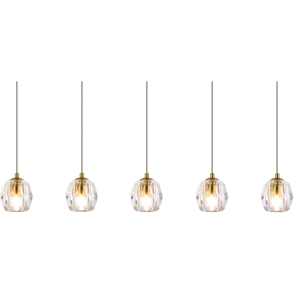 Eren 5 Light 32 inch Gold Linear Pendant Ceiling Light