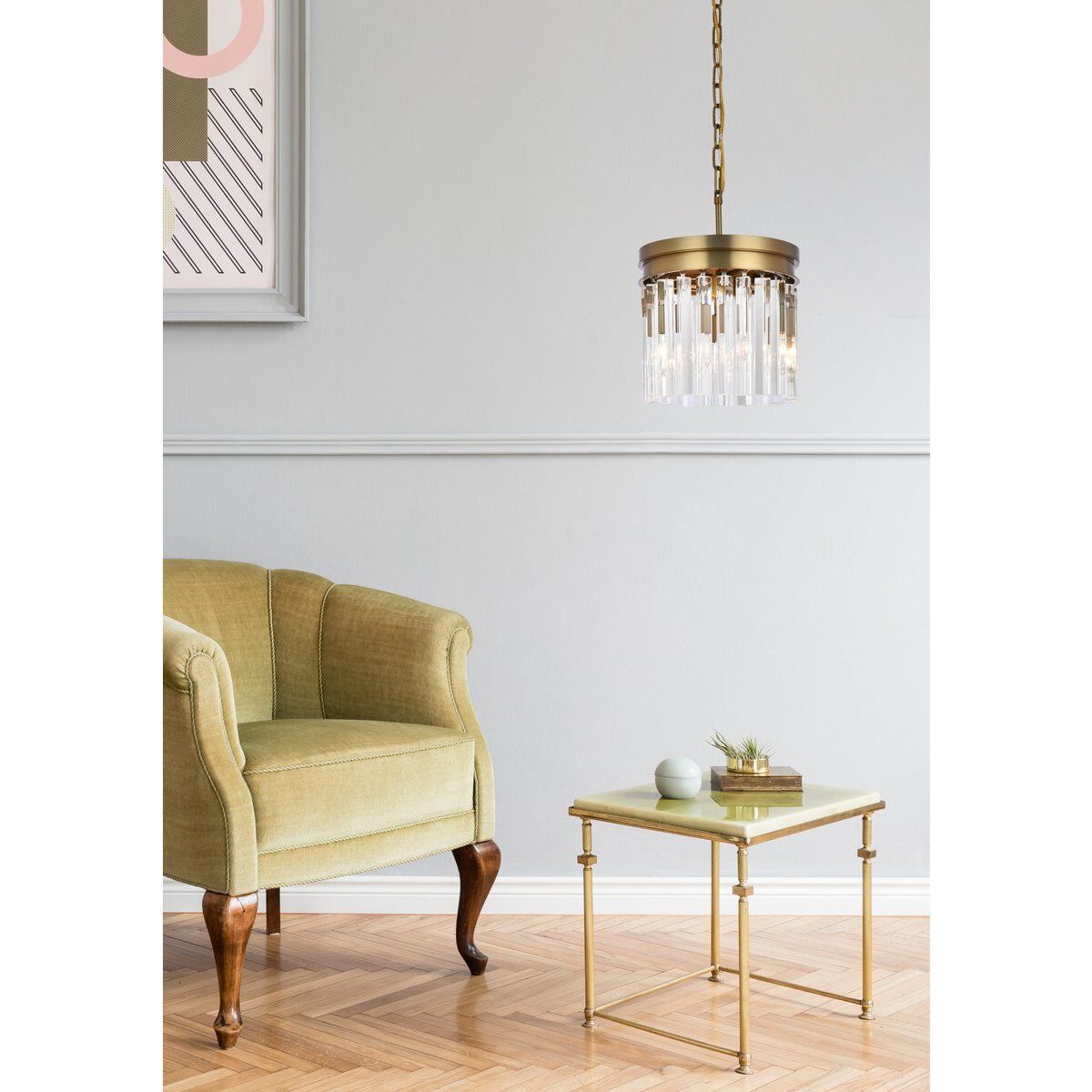 Sydney 3 Light 12 inch Satin Gold Pendant Ceiling Light in Clear