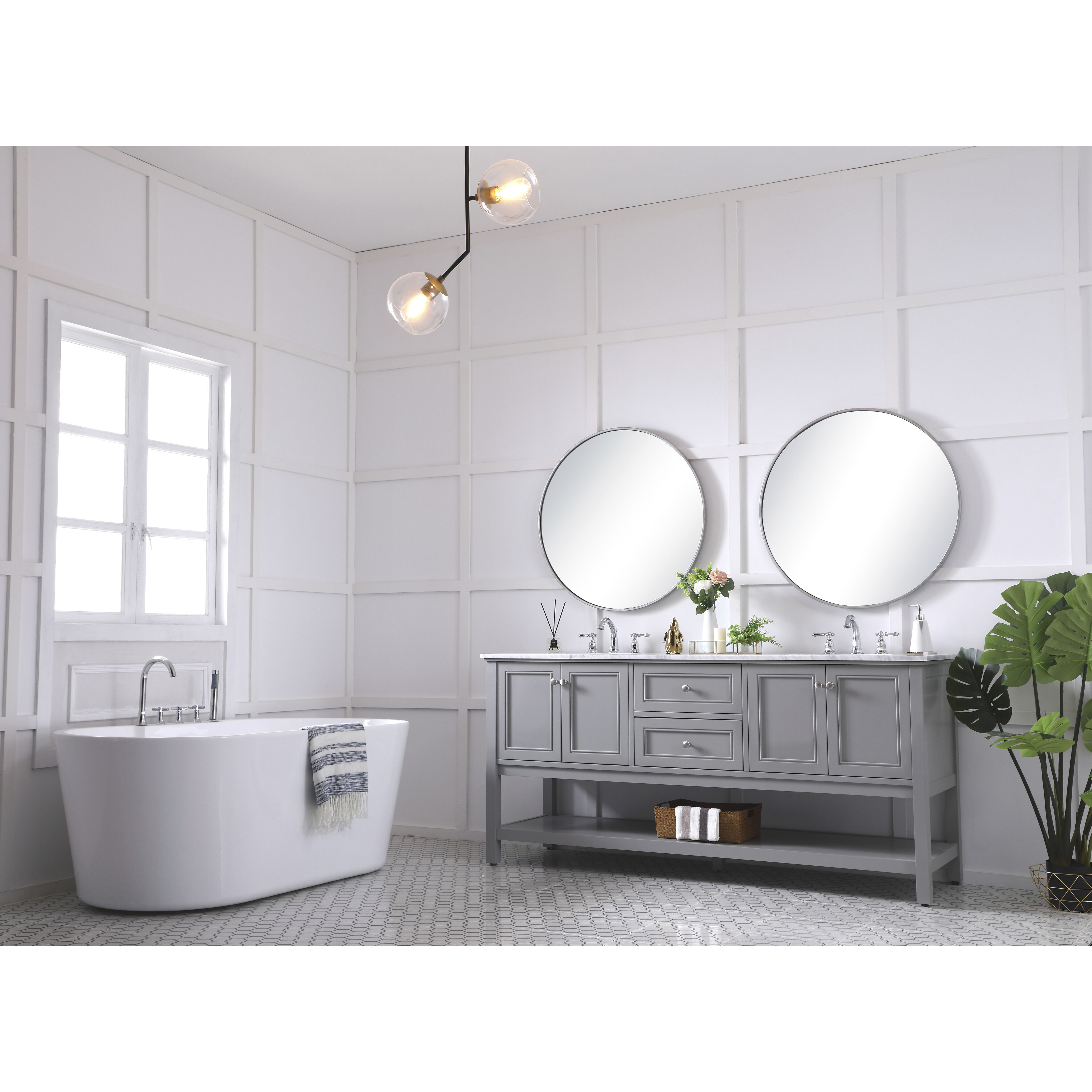 Metropolis 72 X 22 X 34 inch Grey Vanity Sink Set