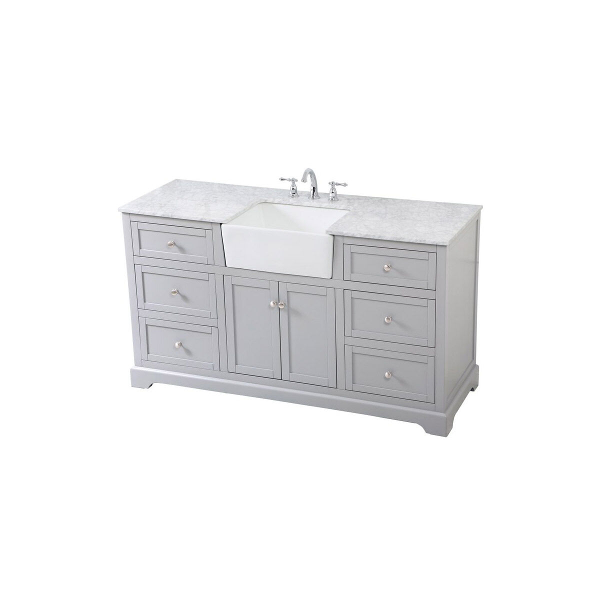 Franklin 60 X 22 X 34.75 inch Grey Bathroom Vanity Cabinet