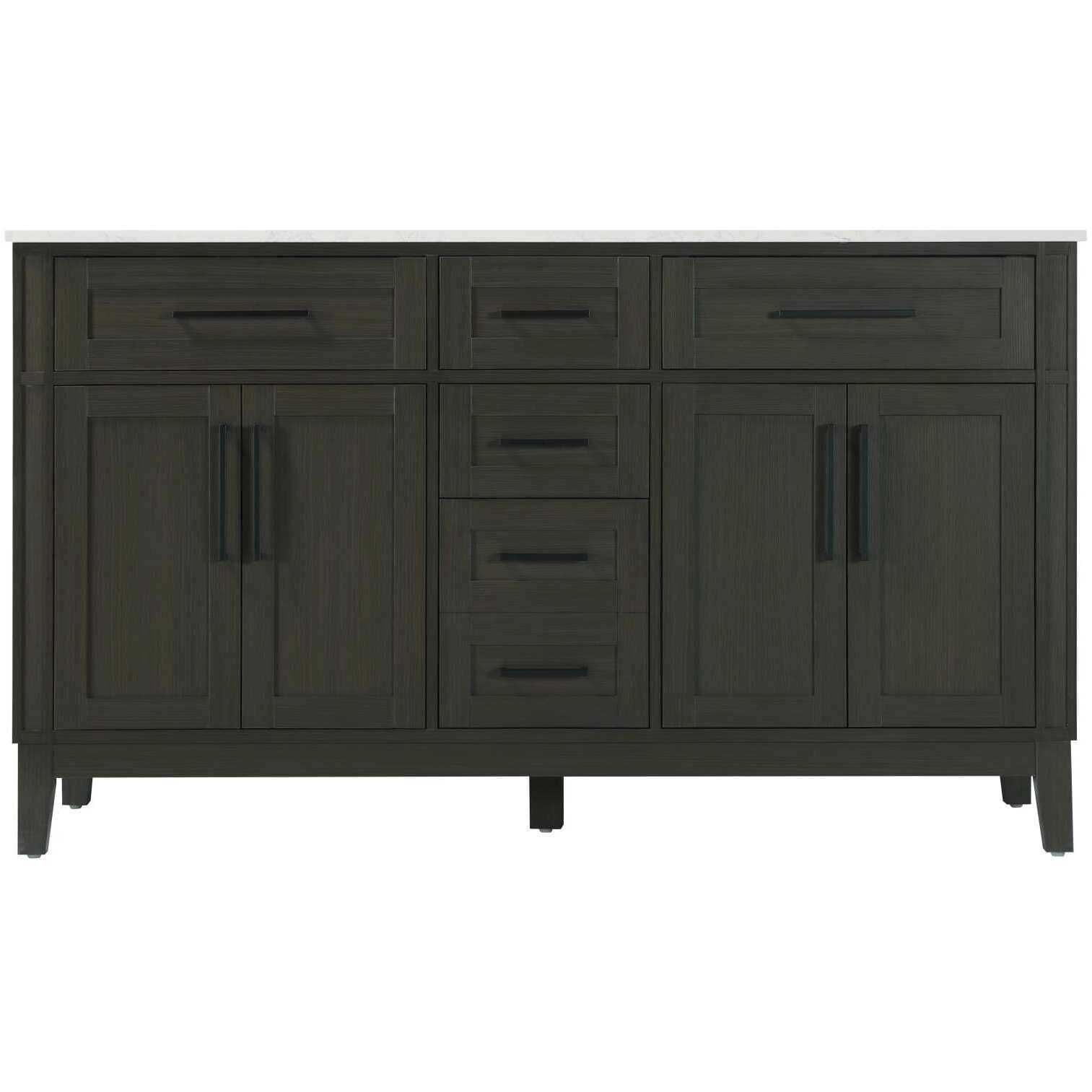 Virginia 60 X 35 inch Mocha Brown Bathroom Vanity Cabinet