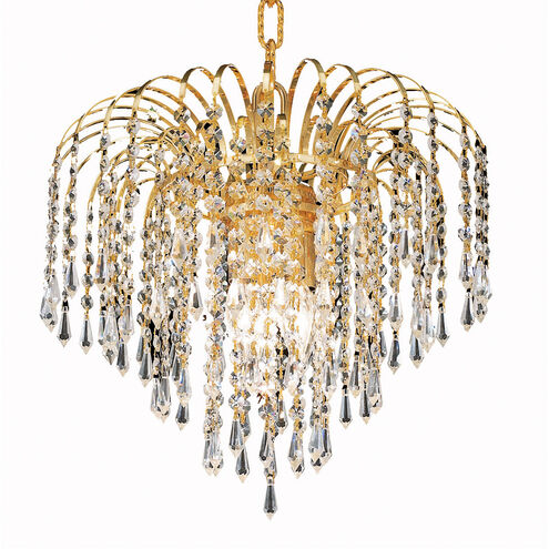 Falls 3 Light 14 inch Gold Pendant Ceiling Light in Royal Cut