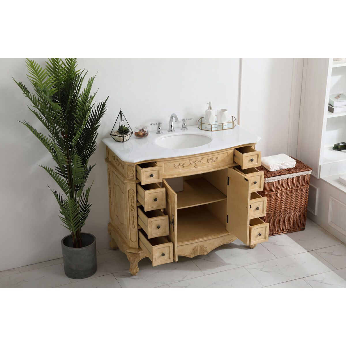 Danville 42 X 21 X 36 inch Antique Beige Vanity Sink Set