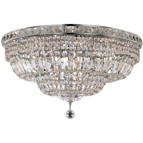 Tranquil 12 Light 24 inch Chrome Flush Mount Ceiling Light in Royal Cut